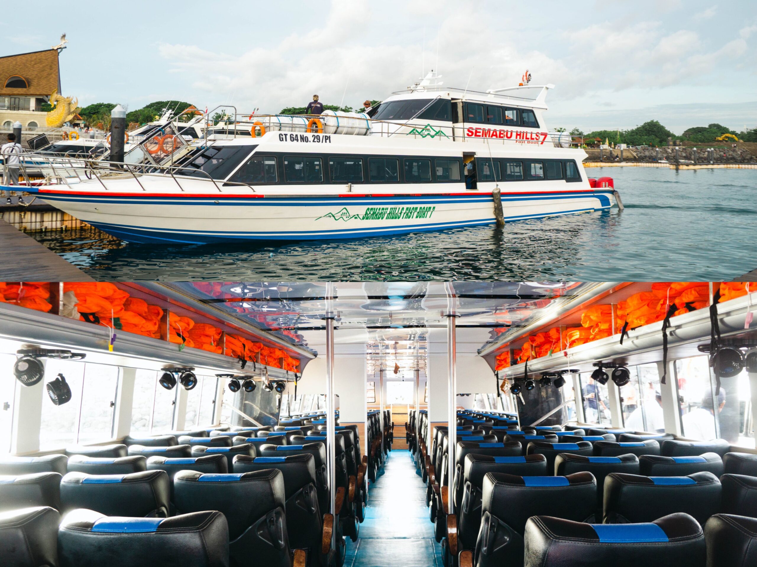 Fast boat cruising between islands